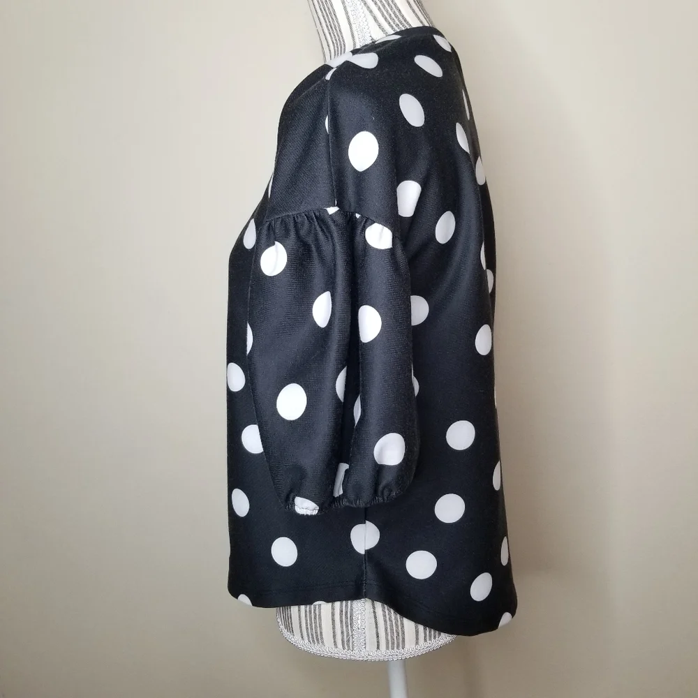 ZARA Dolman Sleeve Polka Dot Top Sz S - Picture 4 of 6